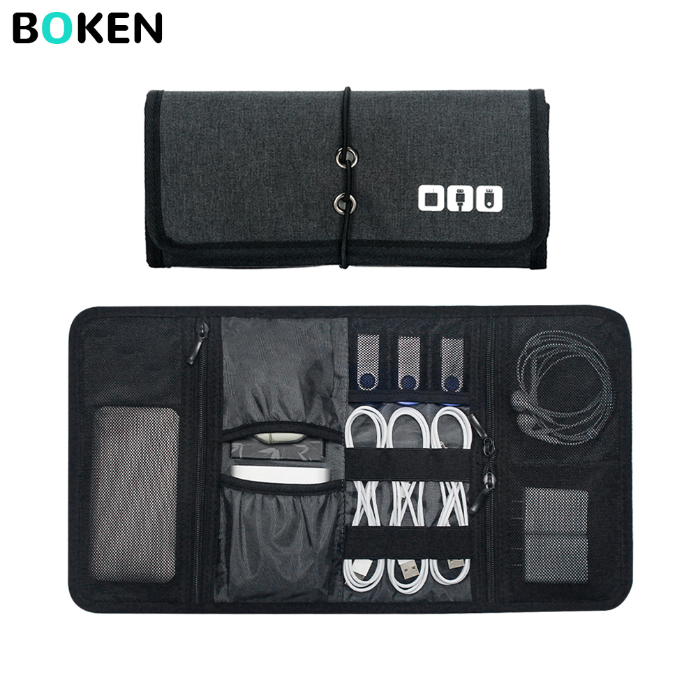 Cable Management Bag - حقيبة تنظيم الإلكترونيات، حافظة لتخزين الكابلات،