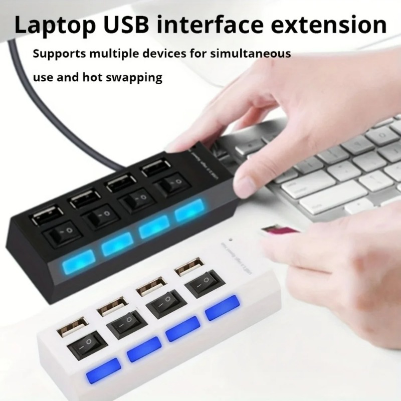 موزع USB 2.0 بـ 4/7 منافذ مع م - مراجعة Laptop Accessories Productivity وسعره