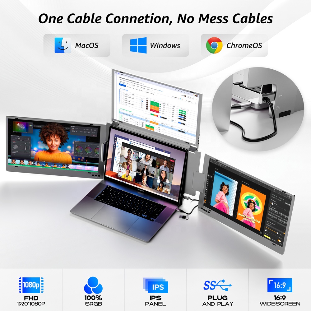 شاشة موسع للكمبيوتر المحمول بش - مراجعة Monitor Portable Usb وسعره