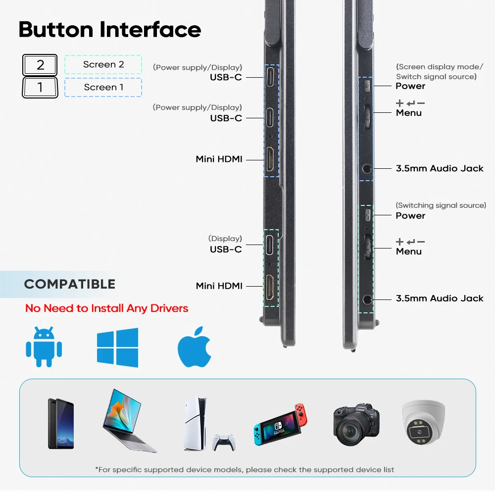 شاشة محمولة قابلة للطي مقاس 15 - مراجعة Monitor Portable Usb وسعره